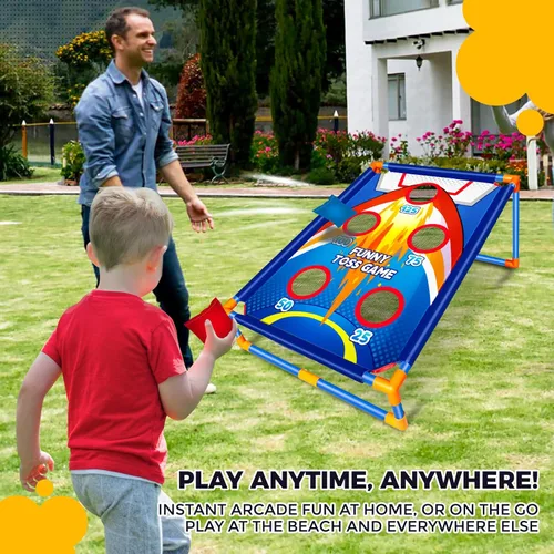 Miniatura 2 de Juego de lanzamiento de bolsas de frijoles para actividades al aire libre para niños, juegos de Cornhole para niños y niñas de 3, 4, 5, 6, 7, 8