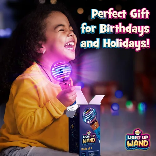 Miniatura 6 de IPIDIPI TOYS Varita Mágica Giratoria con Luz LED para Niños, Pack de 2, Varita Sensorial con Globo LED - Juguetes Iluminados para Relleno