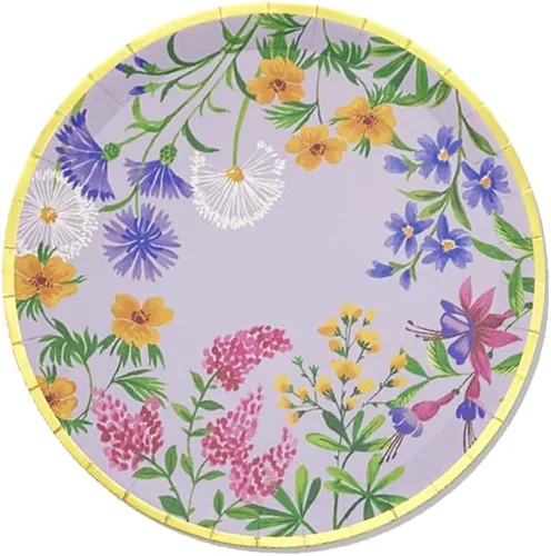 Miniatura 3 de Coterie Ditsy - Platos de papel florales (juego de 10 platos pequeños) – Platos de papel para fiestas de té y jardín, despedida de soltera, baby