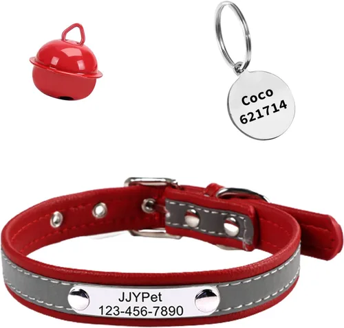 Miniatura 14 de Collares de gato reflectantes personalizados con etiqueta de nombre y placa, collar de gato personalizado grabado con nombre y teléfono, collar