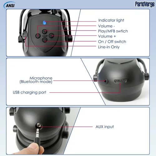 Miniatura 8 de Orejeras para casco duro, orejeras para reducción de ruido para accesorios de casco duro, protección auditiva de construcción para adultos