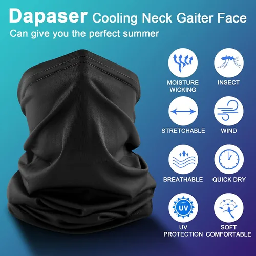 Miniatura 3 de Dapaser Paquete de 6 polaina de cuello refrescante para hombres y mujeres transpirable protección UV multifuncional reutilizable