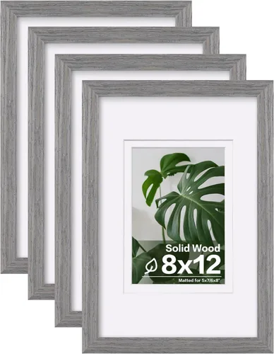 Miniatura 21 de Egofine - Juego de 4 portarretratos 8 x 10 pulgadas de madera maciza y cubierta de plexiglás de 4 x 6/5 x 7 pulgadas con paspartú u 8 x 10 pulgadas