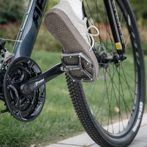 Miniatura 2 de Pedales de bicicleta de carretera/montaña - Pedales de bicicleta de 3 rodamientos - Pedales planos mecanizados CNC de 9/16 pulgadas con clavos