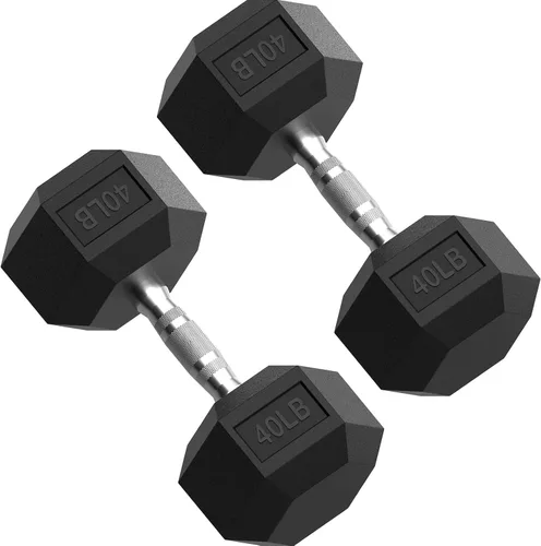 Miniatura 17 de PAPABABE HEX Juego de Mancuernas 2.5-125lb, Mancuernas de Gimnasio en Casa con Revestimiento de Goma, Mancuernas de Pesas para Ejercicio y Fitness