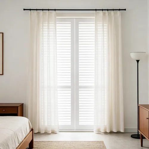 Miniatura 6 de Cortinas semitraslúcidas de lino neutro de 84 pulgadas de largo, cortinas y cortinas de lino beige crema que filtran la luz, tratamientos modernos