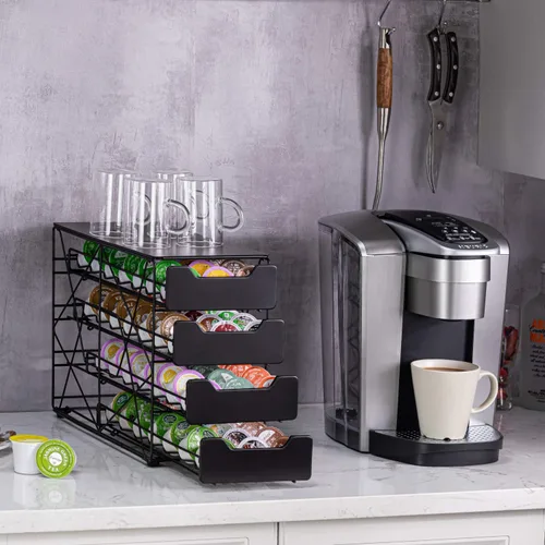 Miniatura 7 de K - Portavasos para mostrador pequeño para Keurig K-cup Holder para Mr Coffee para té (84 cápsulas, 4 niveles)