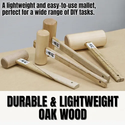Miniatura 4 de KAKURI Martillo de madera japonesa de 36mm - Martillo pequeño de madera para carpintería, ebanistería, cincelado y tallado - Cabeza redonda