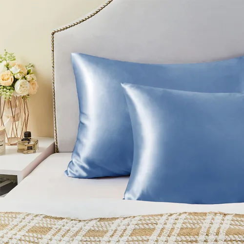 Miniatura 7 de BEDELITE Funda de almohada de satén para cabello y piel, súper suave y refrescante similar a las fundas de almohada de seda, paquete de 2 con cierre