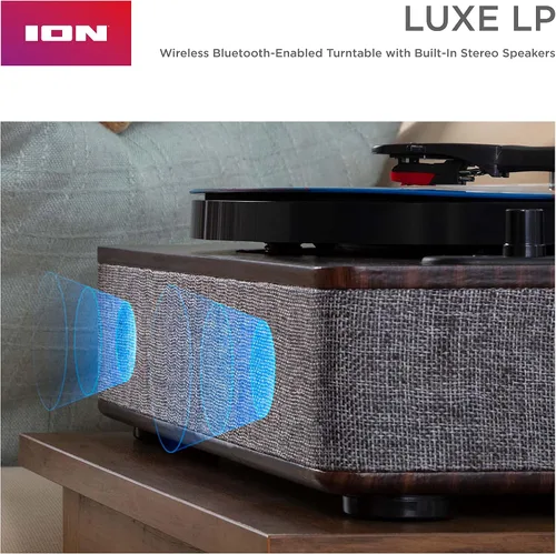 Miniatura 12 de ION Audio Luxe LP - Reproductor de discos de vinilo Bluetooth con altavoces, conversión USB, placa de tamaño completo, parada automática, salida