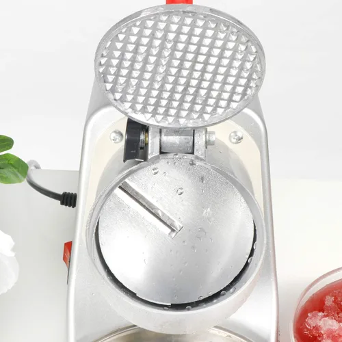 Miniatura 9 de Zeny Máquina trituradora de hielo, eléctrica, para hacer conos de nieve, de acero inoxidable, 145 libras por hora Plateado