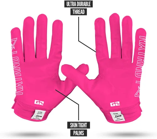 Miniatura 4 de Guantes de fútbol americano Nxtrnd G2 Pro para hombre, guantes ultra adherentes Elite para receptor