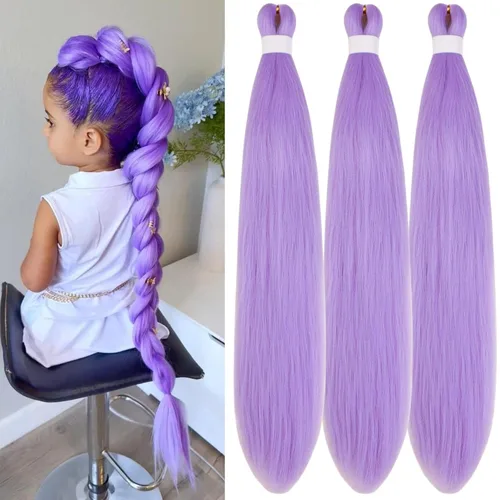 Miniatura 111 de Cabello estirado de fibra Kanekalon para trenzar con cabello humano, color oro rosado, 30 pulgadas