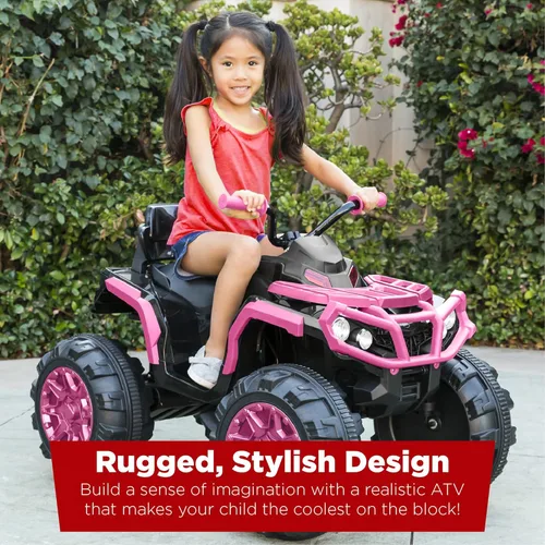 Miniatura 2 de Best Choice Products ATV eléctrico de 12 V para niños, juguete de 4 ruedas con audio Bluetooth, velocidad máxima de 3.7 mph, neumáticos con pisadas