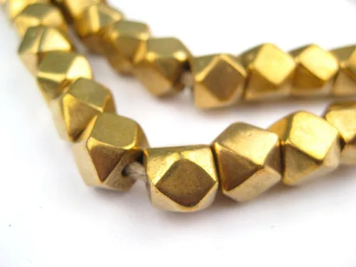 Miniatura 8 de cornerless cubeta abalorio – Full hebra de facetado étnico abalorio espaciadores – el de metal pecho (2.2 yard, oro)
