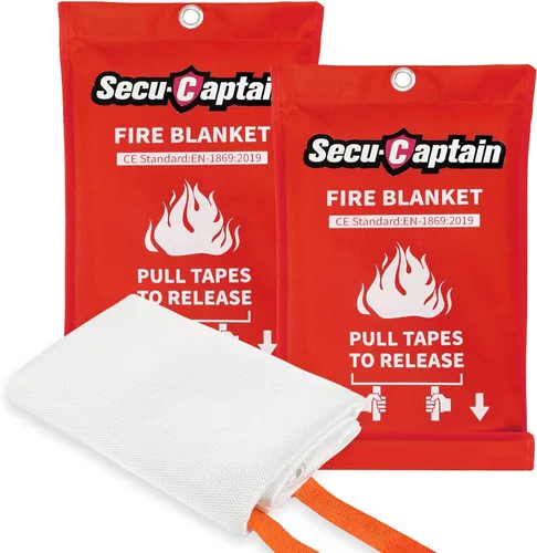 Miniatura 8 de SecuCaptain Manta de emergencia contra incendios para el hogar y la cocina, 40 x 40 pulgadas, manta de fibra de vidrio con supresión de llama