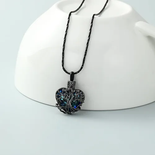 Miniatura 53 de Imrsanl Collar de urna de árbol de la vida con forma de corazón, joyería de cremación para hombres y mujeres, recuerdo, joyería conmemorativa