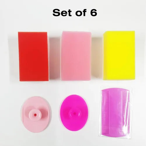 Miniatura 5 de Esponjas de baño de bebé para recién nacidos, cepillo para cuna de bebé, peine para cuna para bebés (paquete de 6) (color mixto A)