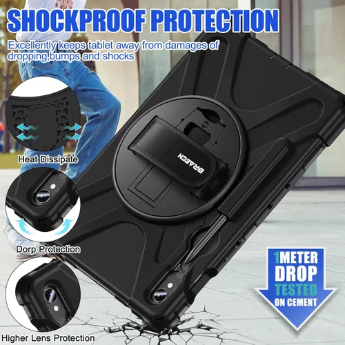 Miniatura 3 de BRAECNstock Funda para Samsung Galaxy Tab S10 Lite/ S10 FE/ S9 FE/ S9/ S8/ S7 5G Funda de 10.9"/11", Funda Protectora a Prueba de Golpes con Soporte