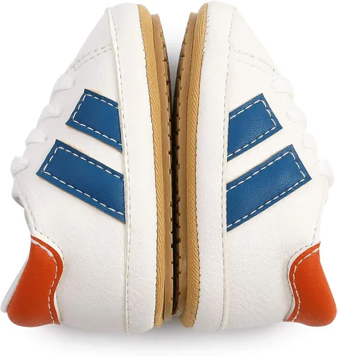 Miniatura 5 de SENIURIS Zapatos para bebés niños y niñas, suela de goma antideslizante, de piel sintética, zapatos para primeros pasos, zapatos de cuna para recién