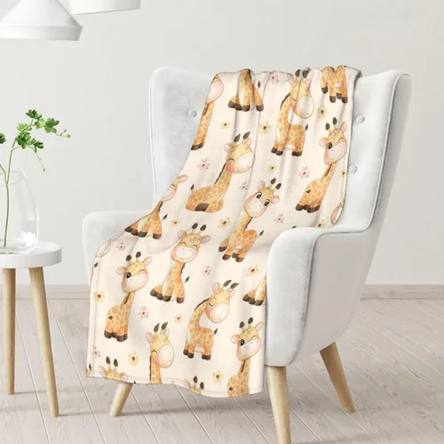 Miniatura 2 de Manta de jirafa para niñas, tamaño regazo de 30 x 40 pulgadas, manta de felpa suave y mullida, regalo de manta negra linda para sala de estar