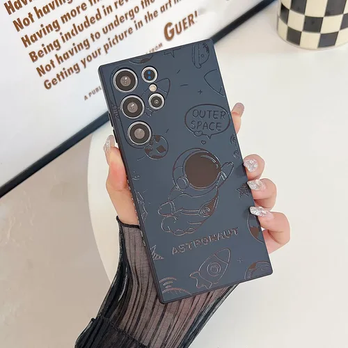 Yonds Queen Funda ultra linda para Samsung Galaxy S22, diseño de astronauta de dibujos animados, diseño de cohete espacial, cubierta de parachoques