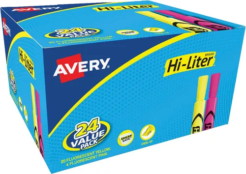 Miniatura 15 de Avery Hi-Liter - Rotuladores de punta biselada para escritorio, tinta a prueba de manchas