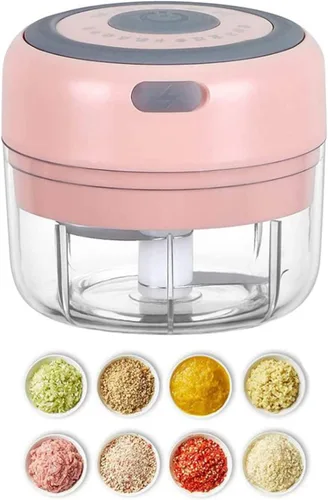 Mini picador de ajo eléctrico, picador de cebolla USB de 100 ml, procesador de alimentos pequeño portátil para jengibre, chile, verduras
