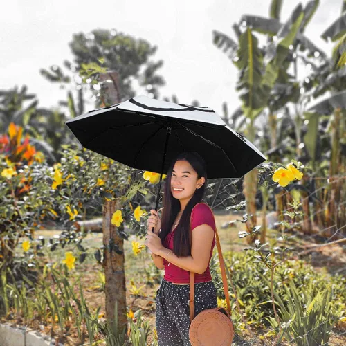 Miniatura 8 de WANLIAN Sombrillas para protección UV, paraguas de viaje compacto, paraguas para protección solar, resistente al viento, impermeable, protección UV