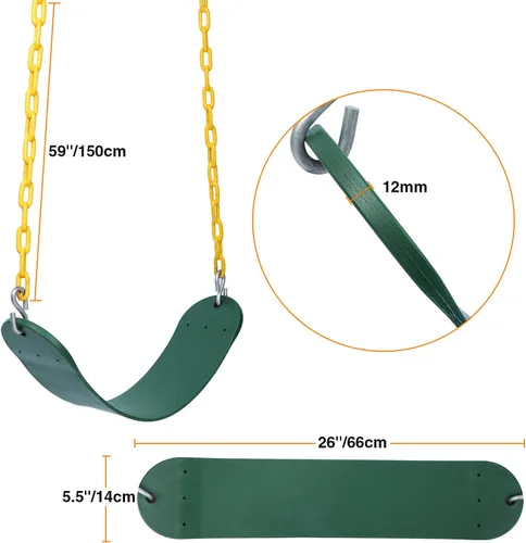 Miniatura 6 de RedSwing Columpio de Cubo Completo de Respaldo Alto con Combo de Asiento de Columpio de Servicio Pesado (Triángulo y Chain Dip), Correas de Árbol