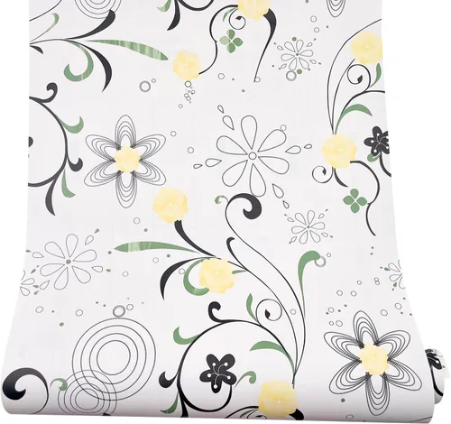 Miniatura 13 de Yifely Yellow Blooms - Revestimiento de papel decorativo para cajones y estantes, autoadhesivo, decoración de armario de almacenamiento de 17.7
