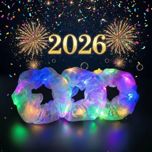Miniatura 3 de 4 bandas elásticas para el cabello con luz LED, color verde del día de San Patricio, para mujeres y niñas, suministros de fiesta que brillan