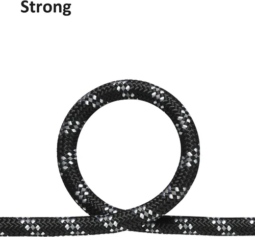 Miniatura 5 de Correa larga para entrenamiento de perros de 10 pies, 16 pies, 30 pies, 50 pies, 100 pies, cuerda de hilos reflectantes, correa resistente para Negro