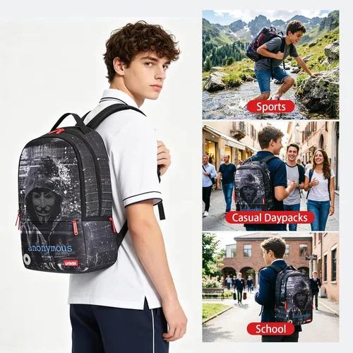Miniatura 5 de Mochila Graffiti, mochila de diseñador para laptop para trabajo de 15.6 pulgadas, mochila resistente al agua para computadora, Anónimo, Grande