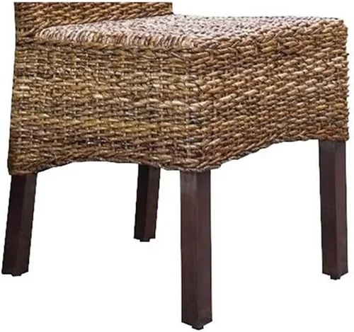 Miniatura 8 de BOWERY HILL Silla de comedor tejida a mano con hojas de abacá de 38 pulgadas de alto, mimbre y marco de madera, tamaño estándar perfecto