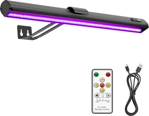 Onforu Luz Negra para Tapiz de Luz Negra, Luz de Imagen Recargable de 15 Pulgadas con Control Remoto, Barra de Luz Negra de 4000mAh para Póster