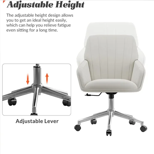 Miniatura 8 de YISHENG Silla de escritorio de oficina de terciopelo con base plateada, con ruedas, moderna altura ajustable de 360 grados, giratorias, tapizadas