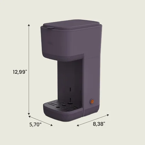 Miniatura 8 de BELLA Cafetera de una sola porción, cápsulas K y café molido compatible con bandeja de goteo extraíble y ajustable, apagado automático y accesorios