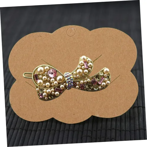 Miniatura 3 de EXCEART 200pcs Accesorios para el cabello Tarjetas de exhibición Clip de recogida de cartón joyería tarjeta de exhibición de joyería Diadema