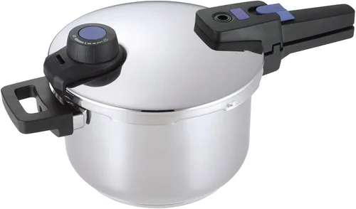 Miniatura 12 de Pearl Metal HB-5136 - Olla a presión, 1.3 galones (5.5 L), ambas manos, fondo de 3 capas, conmutable, Quick Eco Plateado (sliver)