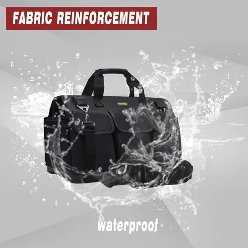 Miniatura 5 de FASTECH Bolsa de herramientas de 15 pulgadas de fondo resistente con boca ancha para almacenamiento de herramientas, portaherramientas