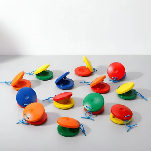 Miniatura 5 de Boao 24 castañuelas instrumento musical de madera mano dedo aplaudir tablero educativa de percusión DIY instrumentos musicales castañuelas de ritmo