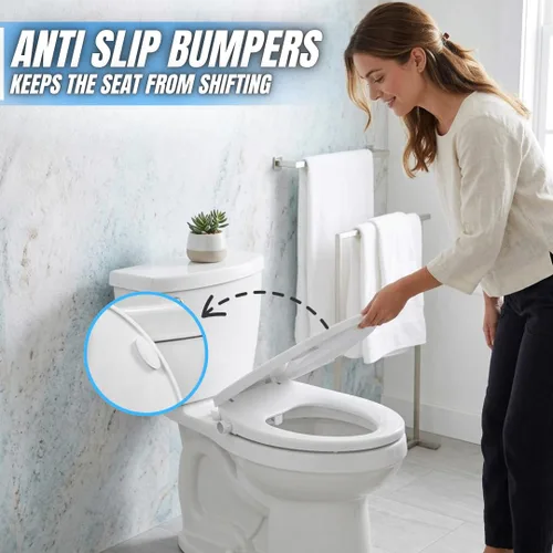 Miniatura 6 de GenieBidet Asiento de inodoro de bidé lateral derecho redondo, asiento de inodoro redondo con boquillas de autolimpieza ajustables, accesorio, Lado