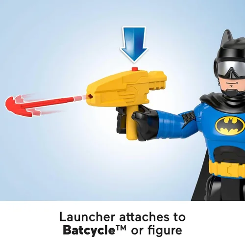 Miniatura 5 de Fisher-Price Imaginext DC Super Friends Batman Juguetes, Batciclo XL y Figura XL de Batman, Cada una de 10 Pulgadas, para Niños en Preescolar de 3+