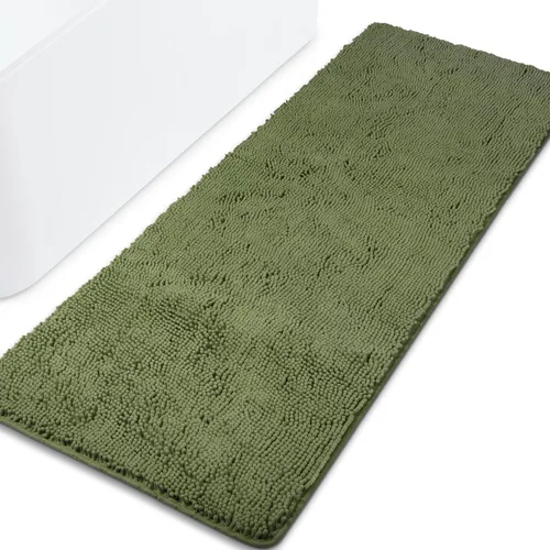 Miniatura 264 de Yeaban Alfombra de pasillo de baño de 24 x 72 pulgadas, antideslizante, alfombra de baño larga de felpilla gruesa, absorbente y lavable, alfombra