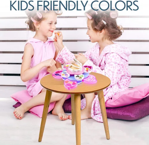 Miniatura 5 de Toysical Kit de maquillaje para niñas – Maquillaje en forma de flor para niños, kit de maquillaje lavable no tóxico para niñas con espejo – Kit