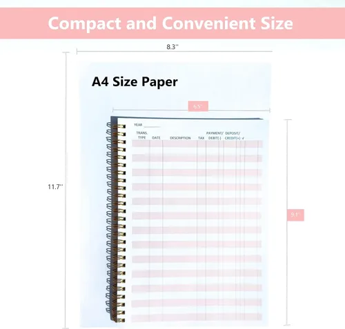 Miniatura 4 de Libro de contabilidad simplificado - Libro de registro de ingresos y gastos para pequeñas empresas - Registros de chequera para chequera personal