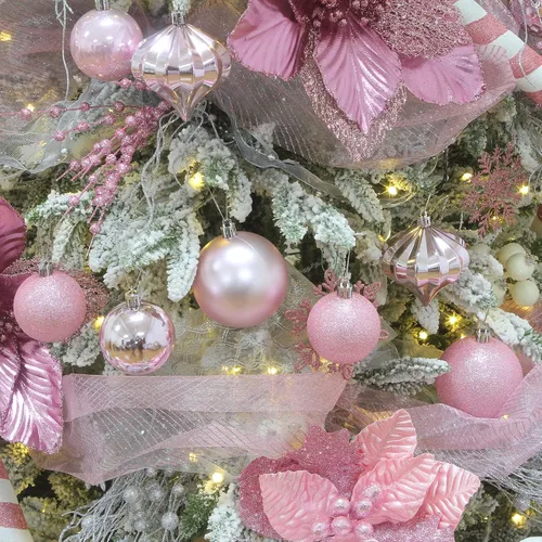 Miniatura 25 de Sea Team Paquete de 41 adornos de bolas de Navidad con cuerdas, bolas de tamaño mediano de 2.36 pulgadas, bombillas de Navidad de plástico Menta