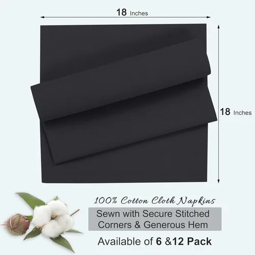 Miniatura 8 de Ruvanti - Servilletas de tela, paquete de 6, 45x45 centímetros, 100% algodón, lavables, suaves y absorbentes, perfectas para bodas, cenas de Belleza