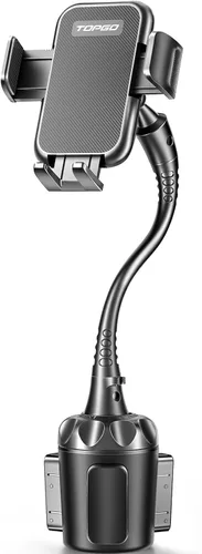 Soporte de Portavasos para Auto, Soporte Universal Ajustable de Cuello de Cisne para Celular, Soporte de Coche para iPhone 14, Samsung, LG (Negro)